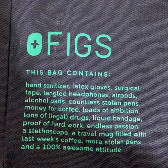 Figs Canvas Tote Charcoal - Picture 2 of 8